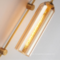 Modern nordic e27 loft wall mount tube light glass wall lamp sconce for living room